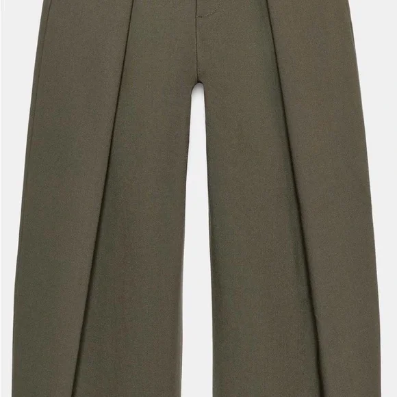 Zara Pleated Balloon Pants - Dark Khaki - Picture 1 of 3